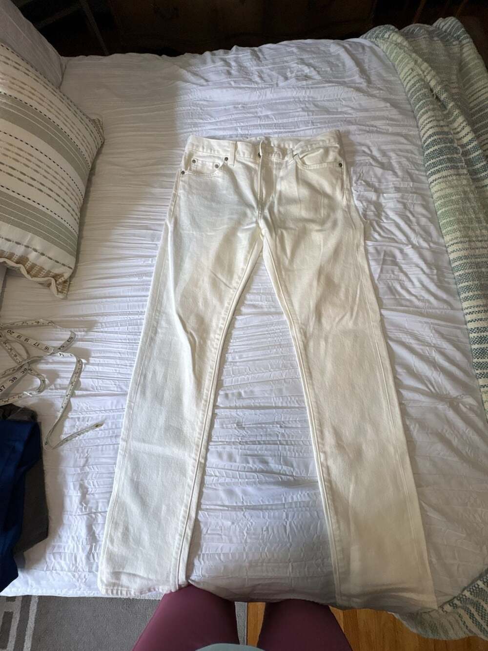UNIQLO Jeans White Straight Leg Denim